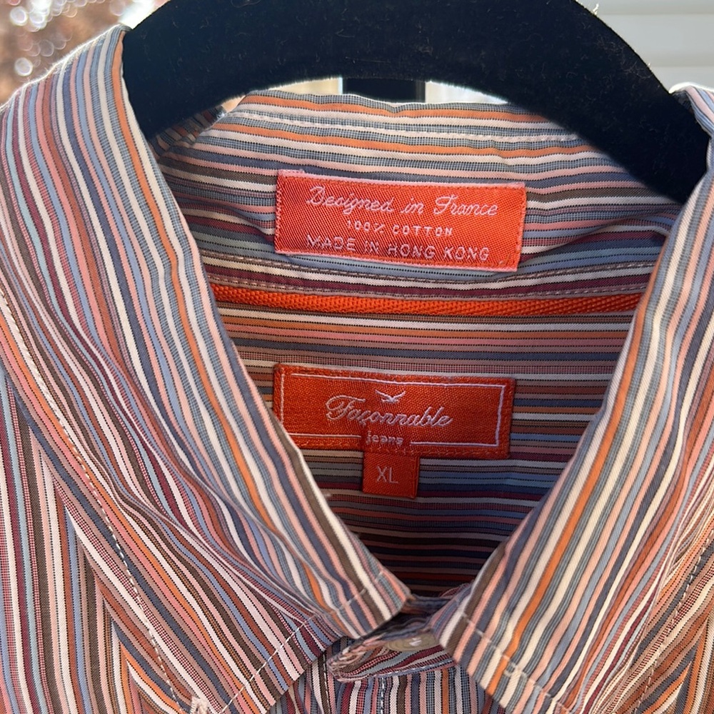 Faconnable Blue and Pink Casual Button Down Shirt - Picture 2 of 3